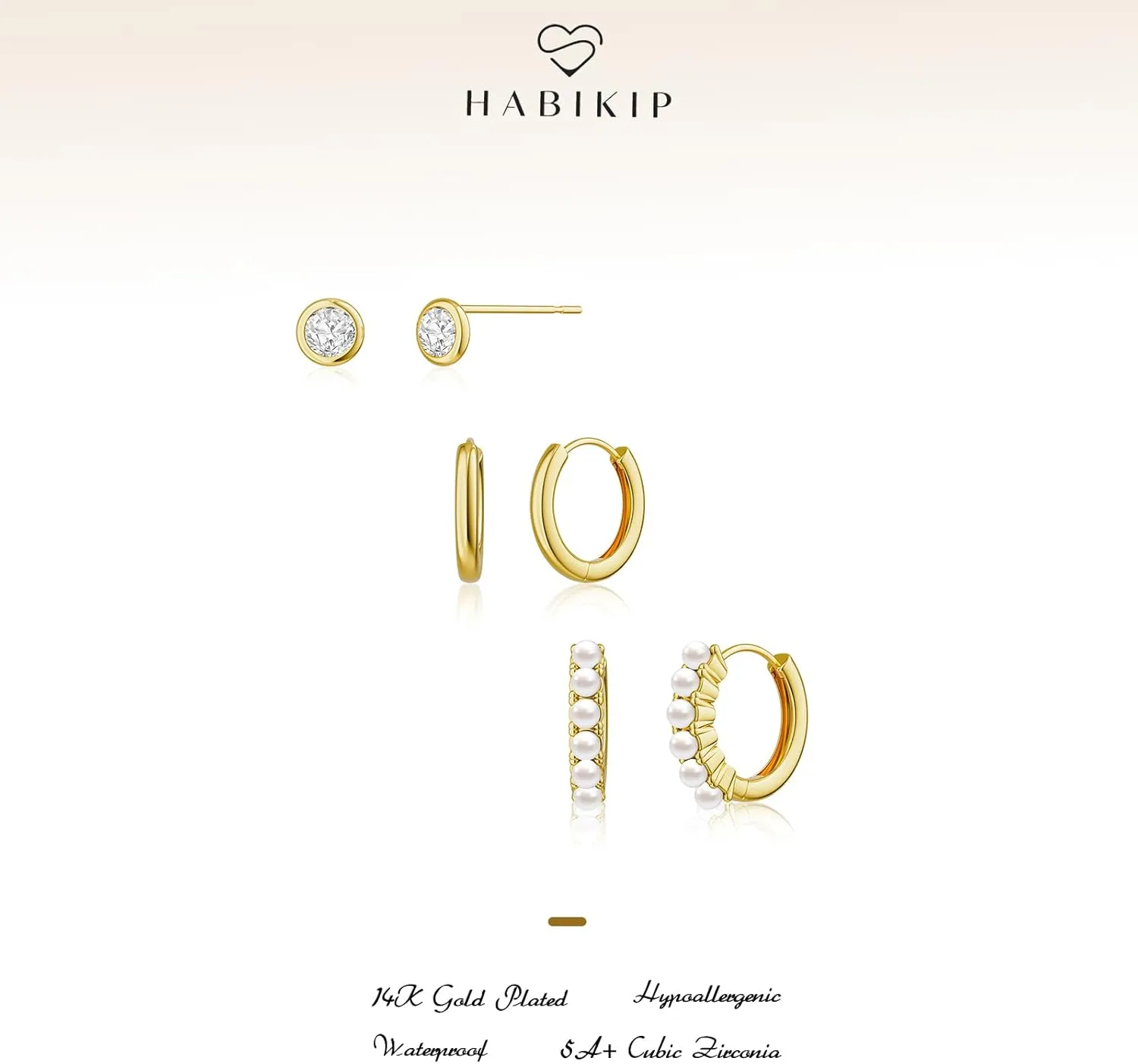 Gold Hoop Earrings for Women, Dainty 14k Gold Plated Drop Small Hoop Pearl Earrings Studs Set Trendy Dangle Cubic Zirconia Huggie Stacks Hypoallergenic Earrings Fashion Jewelry for Women