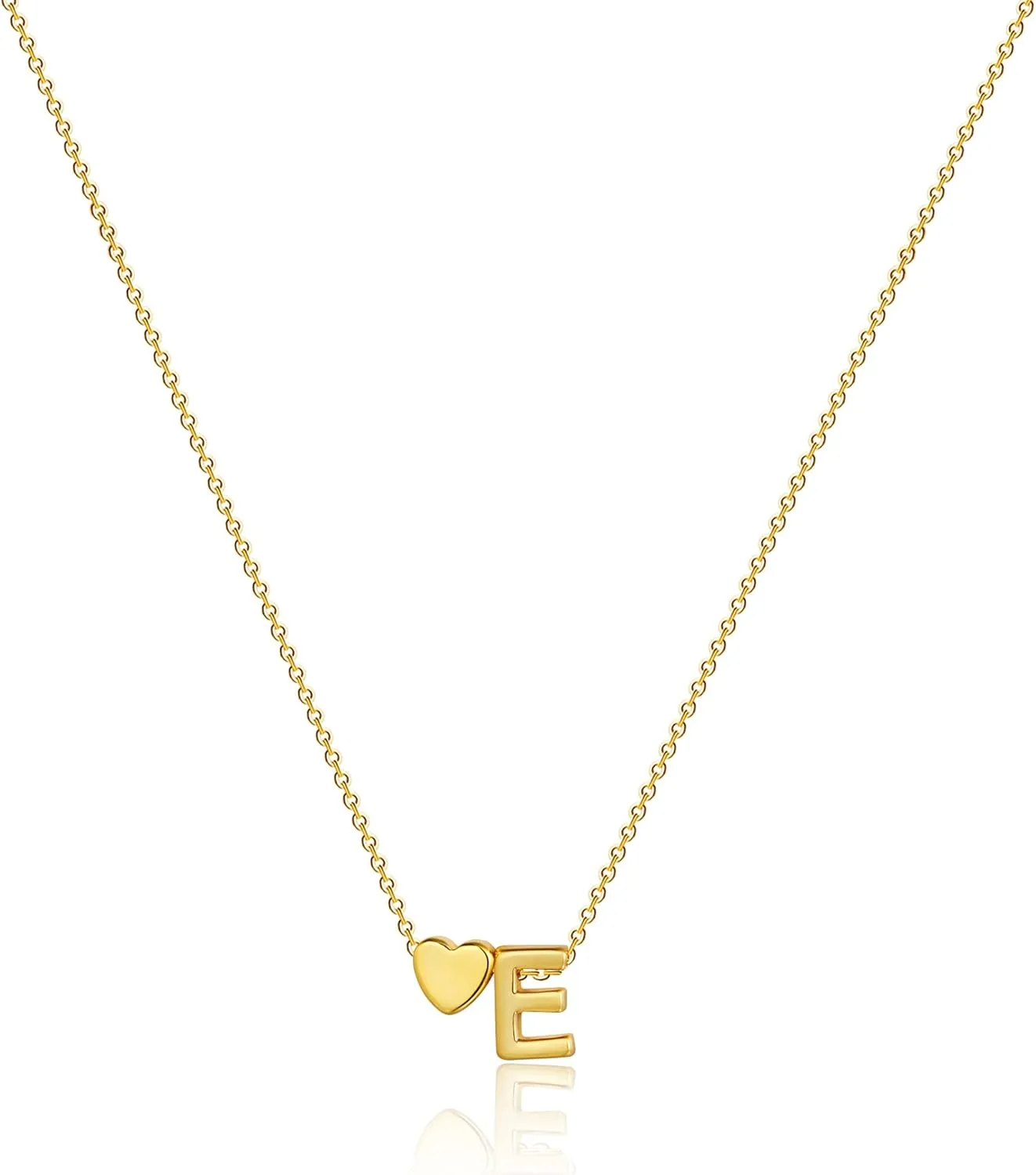 Gold Initial Necklaces for Women 14K Gold Plated Heart Charm Letter A-Z Pendant Dainty Necklace Trendy Heart Necklaces for Women Birthday Christmas Gifts Jewelry for Women