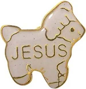 Gold Plated Jesus Lamb of God Lapel Pin, 1/2 Inch, Pack of 5