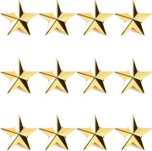 Gold Point Star Lapel Pins, Enamel Pin Set (1 In, 12 Pack)