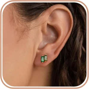 Gold Studs Earrings for Women Teen Gifts 2 Birthstone Earrings 14K Gold Plated Earring Studs Helix Piercing Jewelry Anniversary Mothers Day Birthday Gift Ideas