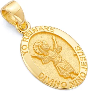 GoldenMine 14k Yellow Gold Baby Jesus Pendant (Size : 21 x 10 mm)