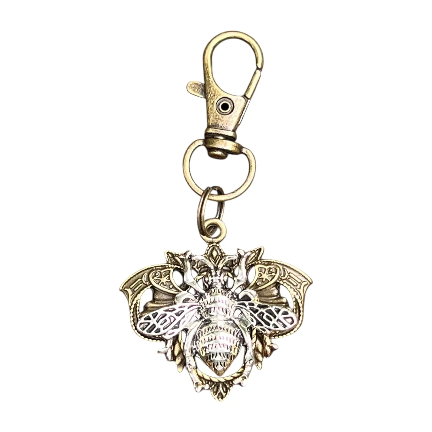 Gothic Bee Zipper Pull for Backpacks, Cute Purse Charms, Unique Vintage Style Insect Handbag Jewelry, Victorian Steampunk Zipper Charms, Camera Bag Charms, Cool Key Chain Charm