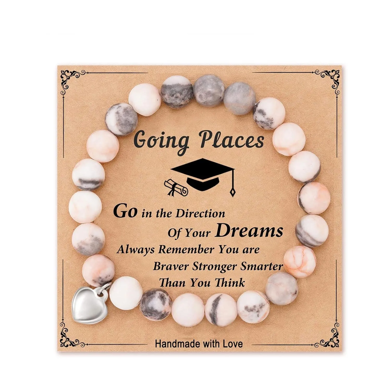 Graduation Gifts for Her Him Graduation Compass Bracelet Class of 2024 Decorations Crystal Charm Bracelets Inspirational College Graduation Gift for Girls