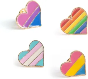 GTOTd Pride Pin LGBTQ Enamel Pins4 PackBadge Rainbow Heart Cute Pins Merchandise Gifts Party Supplies Alloy Pins for Clothes Bag Jacket Backpack Decoration