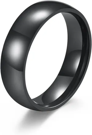 Gualiy 1Pcs Stainless Steel Wedding Bands, Promise Band Rings High Polished Comfort Fit Bands Ring 4MM/6MM/8MM Size 5-13