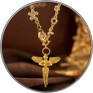 Guardian Angel Pendant Necklace 18K Gold Plating Angel Wings Necklace Dainty Religious Jewelry unisex