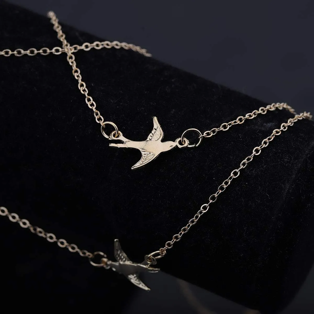 Gzrlyf Three Little Birds Necklace Multilayer Choker Necklaces for Women