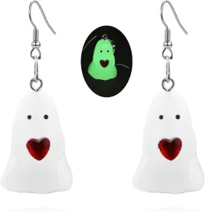 Halloween Ghost Earrings for Women Glow Ghost Dangle Earrings Spooky Ghost Drop Earrings Halloween Theme Charm Earrings Halloween Glow Party Accessories