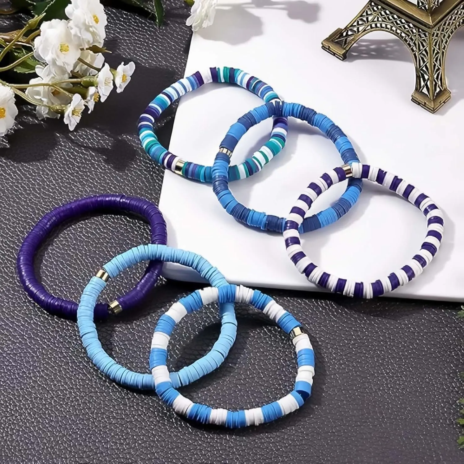Handmade Blue Friendship Bracelet Kit, Stackable Friendship Bracelets for Women, Friendship Bracelet String, Boho Blue Bracelets for Women