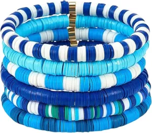 Handmade Blue Friendship Bracelet Kit, Stackable Friendship Bracelets for Women, Friendship Bracelet String, Boho Blue Bracelets for Women