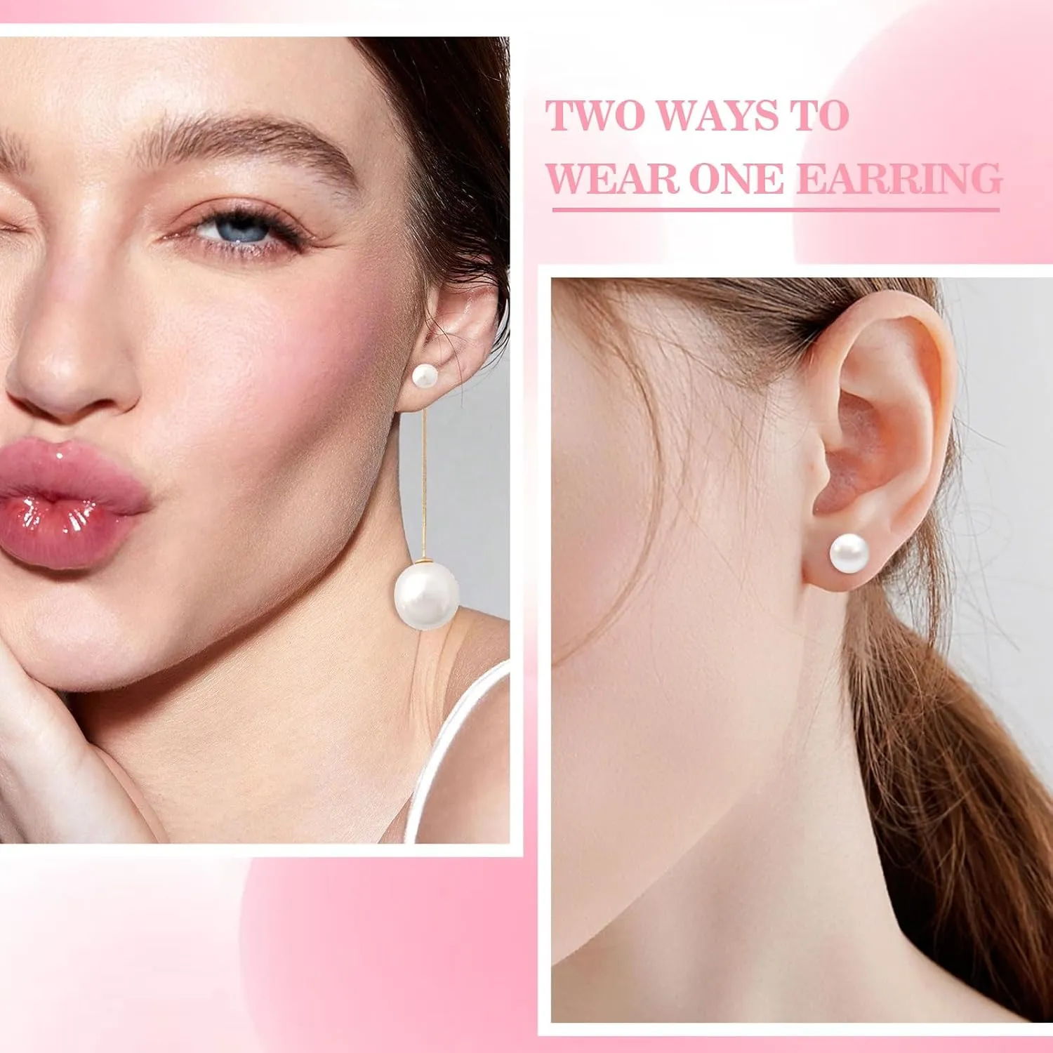 Handmade Pearl Earrings for Women, Pearl Bow Earrings Silvery Pearl Drop Earrings Jewelry S925 Drop Earrings for Girls Bridal as Wedding Bows Jewelry Christmas Gifts (Gold, Pearl Earrings 4)