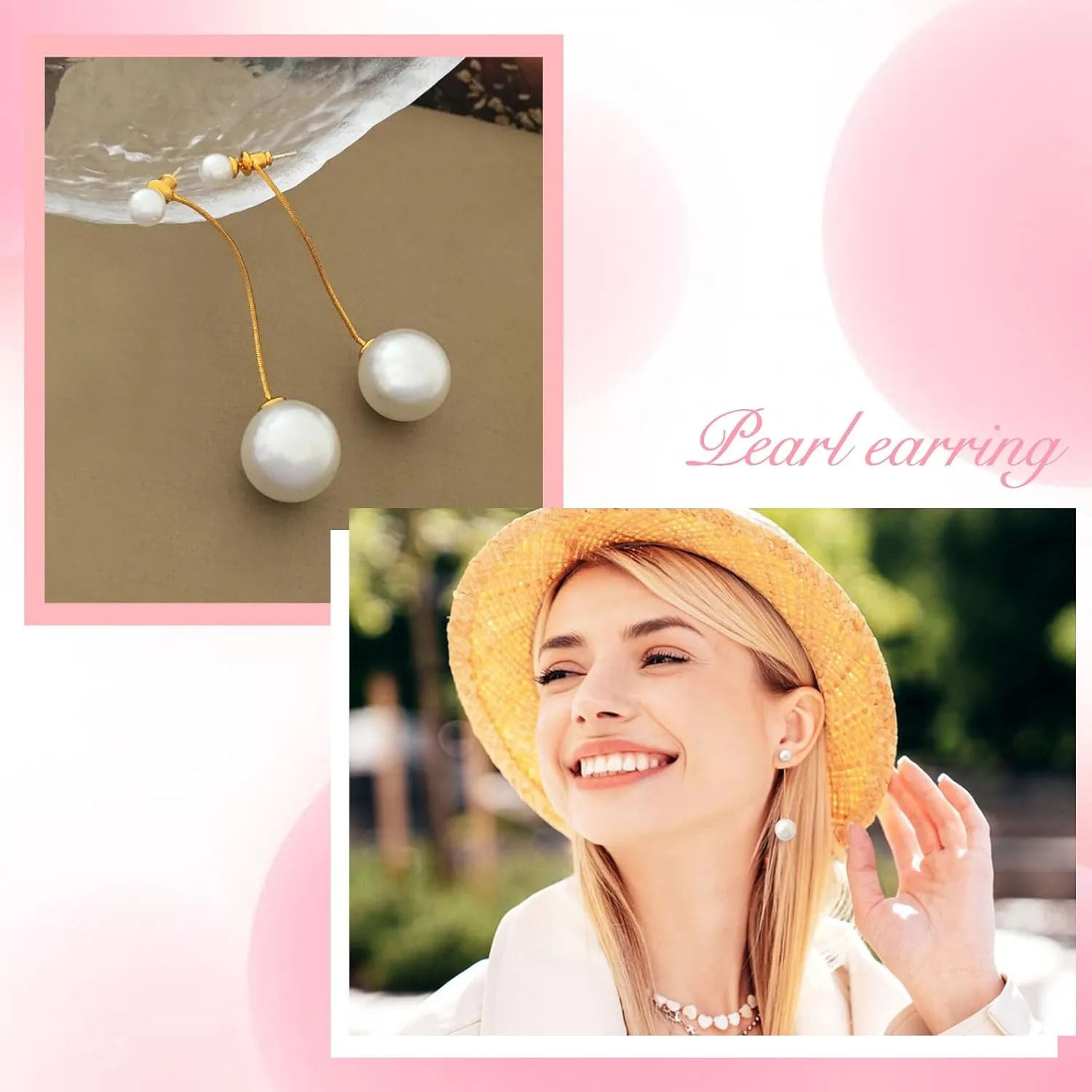 Handmade Pearl Earrings for Women, Pearl Bow Earrings Silvery Pearl Drop Earrings Jewelry S925 Drop Earrings for Girls Bridal as Wedding Bows Jewelry Christmas Gifts (Gold, Pearl Earrings 4)