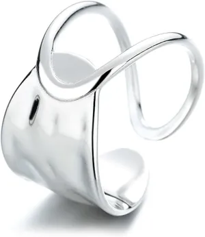 Handmade Rings 925 Sterling Silver Band Ring Adjustable Open Knuckle Rings Thumb Ring Statement Rings for Women Minimalist Jewelry