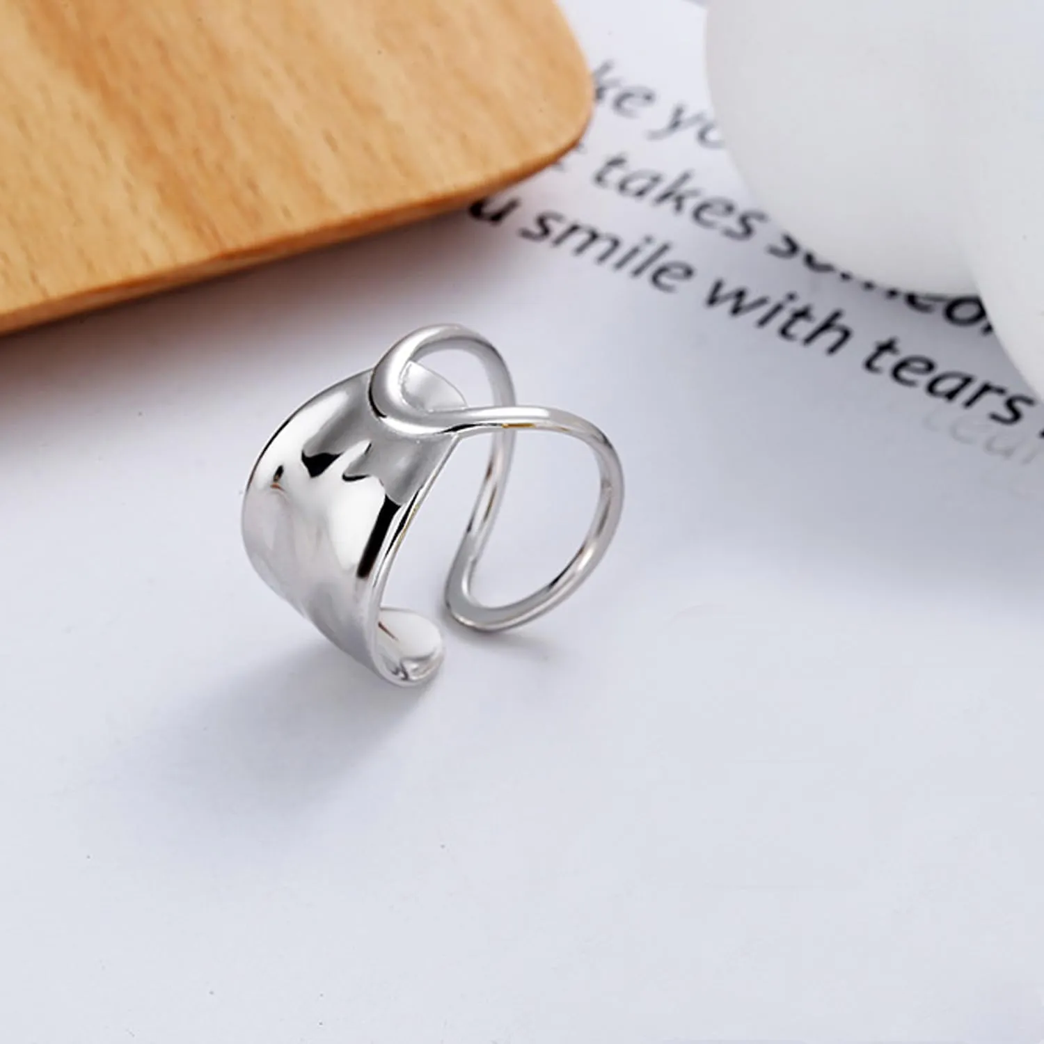 Handmade Rings 925 Sterling Silver Band Ring Adjustable Open Knuckle Rings Thumb Ring Statement Rings for Women Minimalist Jewelry