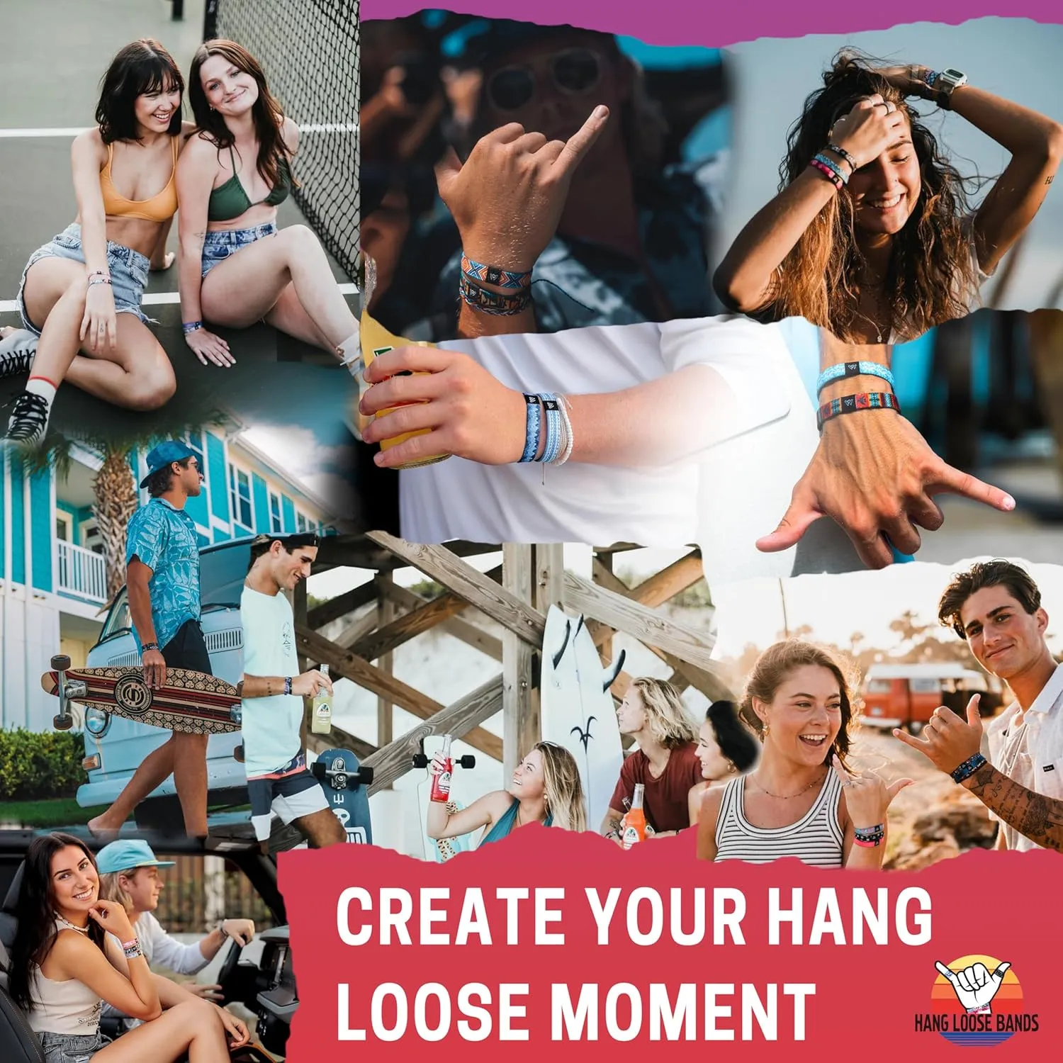 Hang Loose Bands - Southwestern Bracelet for Men, Women & Teens - Comfy Tribal Print and Boho - Western Style Reversible Wristband