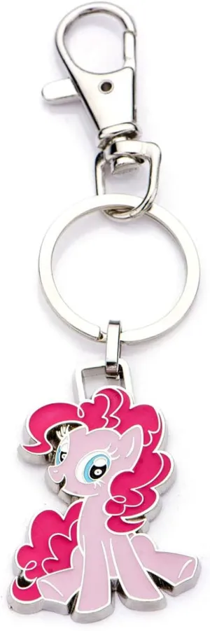 Hasbro Jewelry Girls My Little Pony Base Metal with Enamel Pinkie Pie with Stainless Steel Key Chain, Available in Silver/Pink color, One Size Key Chain.,MLPPPKC01