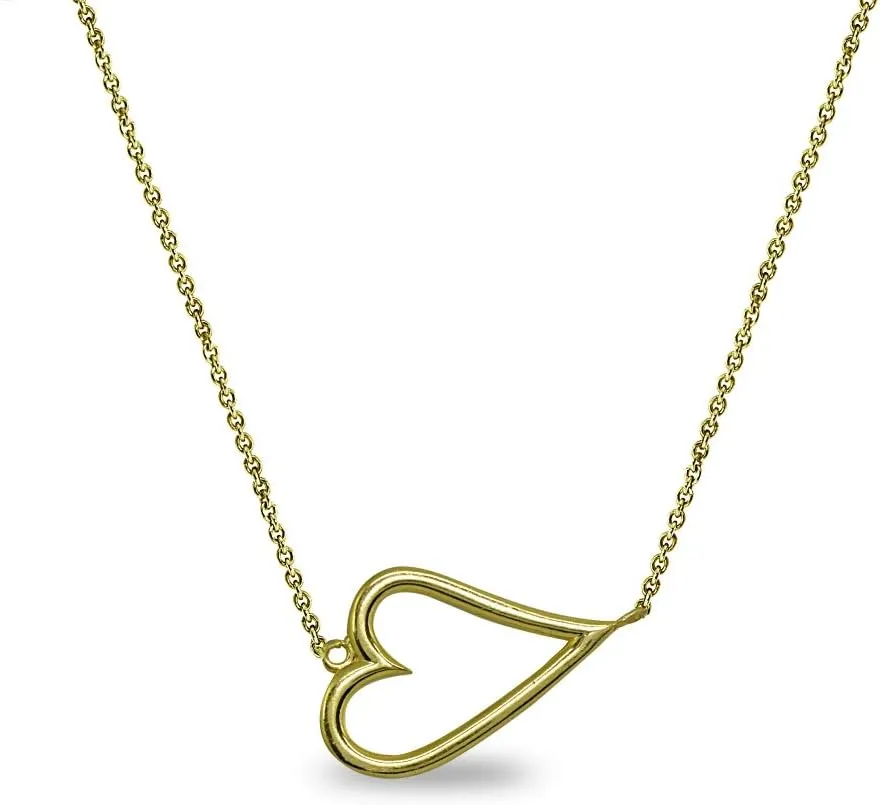Heart Necklace, Short Necklace, Layered Necklaces for Women, Choker Layering Necklace, Pendant Necklace, Dainty Necklace, Choker Necklaces for Women, Sterling Silver Necklace for Women, Sideways Heart