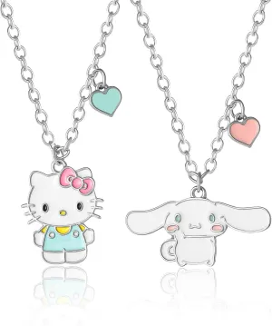 Hello Kitty Sanrio and Friends BFF Necklace for 2 Official License - 16" 3" Fashion Jewelry Best Friend Necklace