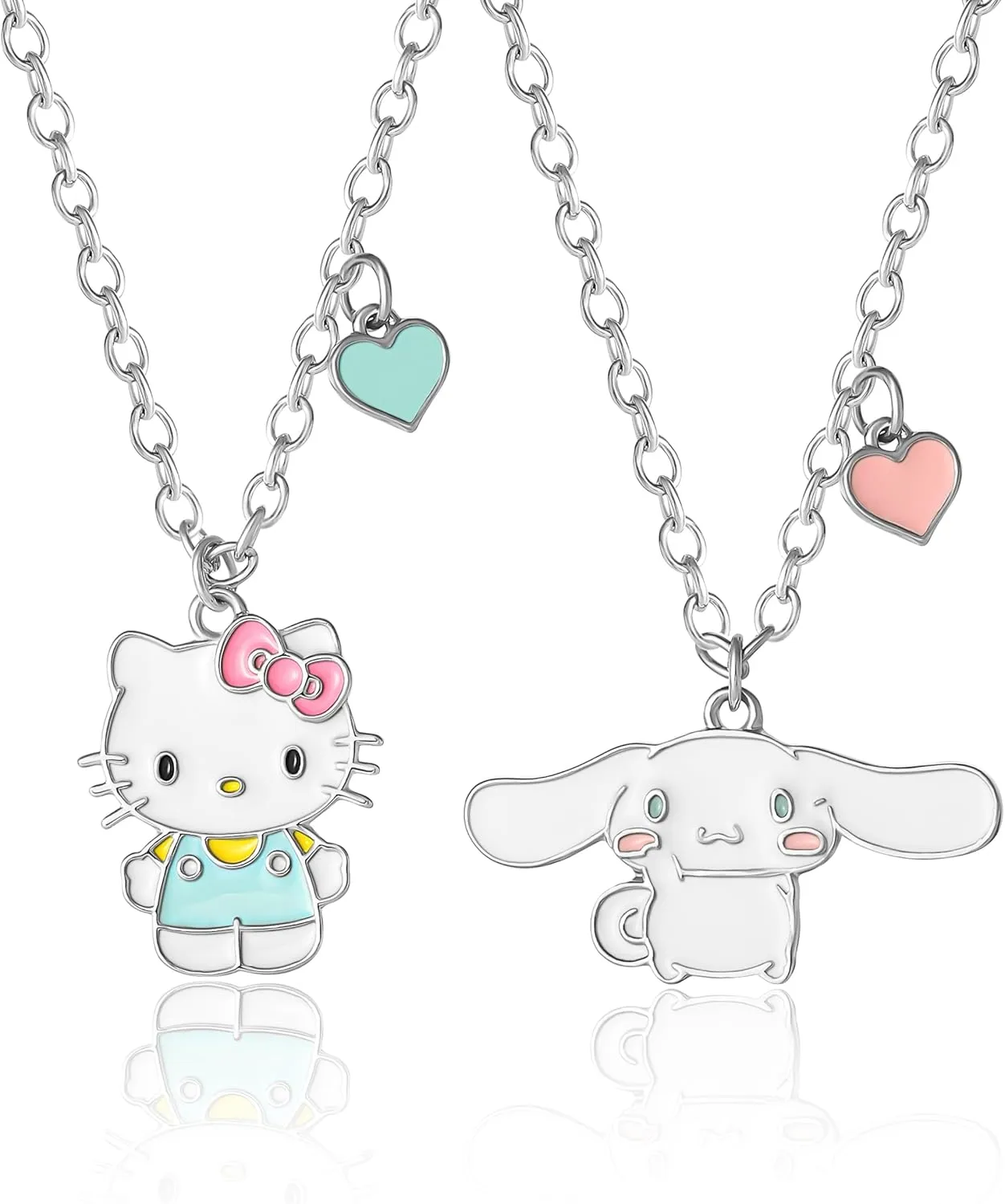 Hello Kitty Sanrio and Friends BFF Necklace for 2 Official License - 16" 3" Fashion Jewelry Best Friend Necklace