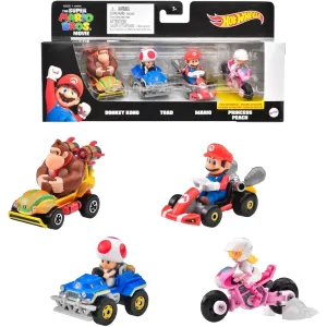 Hot Wheels Mario Kart Vehicles, Assortment, 4 Count