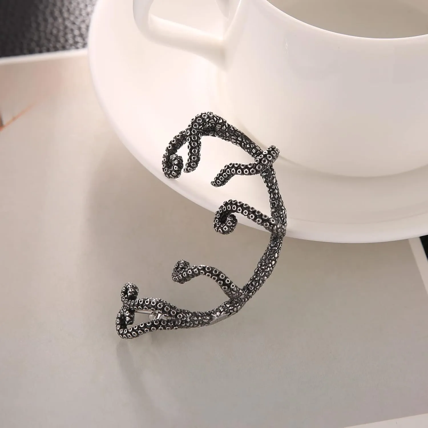 HZMAN Stainless Steel Ear Cuff Earrings for Women Piercing Men Stud Dragon Punk Wrap