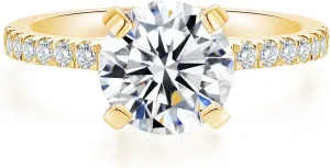 IMOLOVE Moissanite Engagement Ring D Color VVS1 Clarity Moissanite Engagement Rings for Women Wedding Rings for Women 1-2CT Lab Created Diamond Rings Promise Rings for Her Size 4-11
