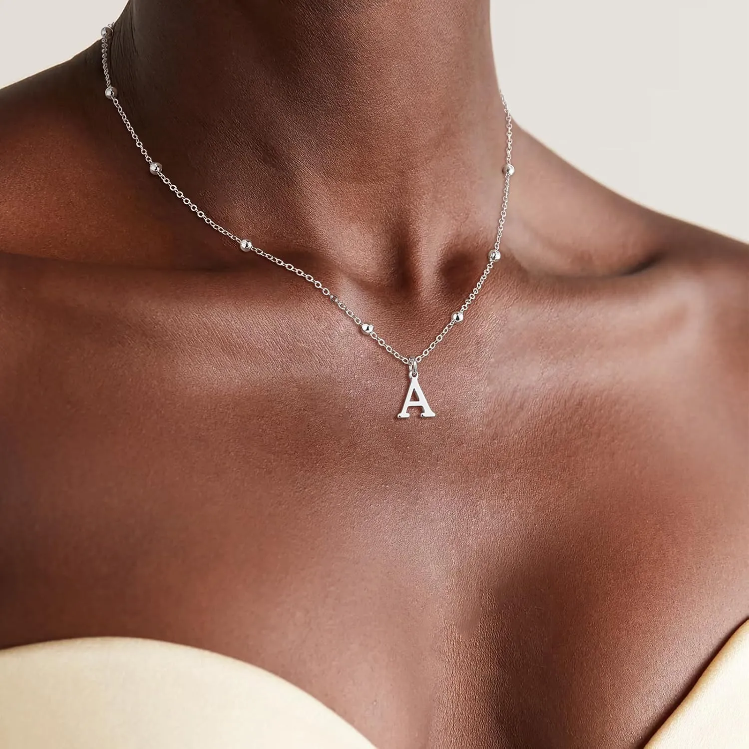 Initial Necklaces for Women Dainty Gold Letter Pendant Necklace 14k Gold Plated A-Z Name Necklaces Cute Charm Choker Necklace Fashion Accessories Non Tarnish Trendy Jewelry Gift