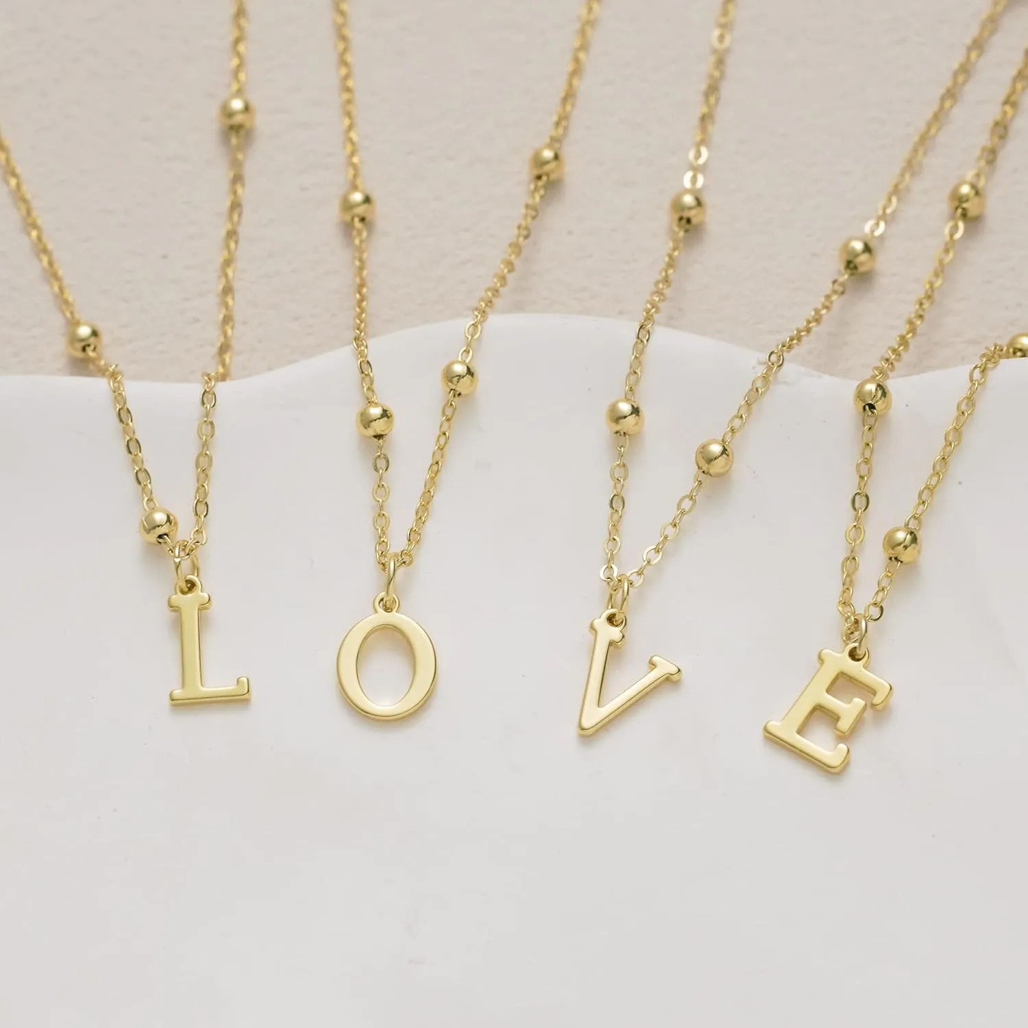 Initial Necklaces for Women Dainty Gold Letter Pendant Necklace 14k Gold Plated A-Z Name Necklaces Cute Charm Choker Necklace Fashion Accessories Non Tarnish Trendy Jewelry Gift