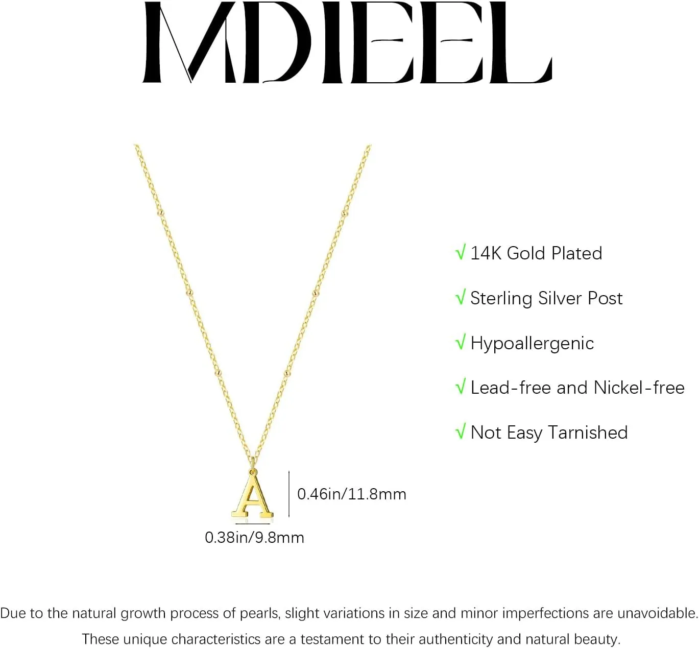 Initial Necklaces for Women Dainty Gold Letter Pendant Necklace 14k Gold Plated A-Z Name Necklaces Cute Charm Choker Necklace Fashion Accessories Non Tarnish Trendy Jewelry Gift