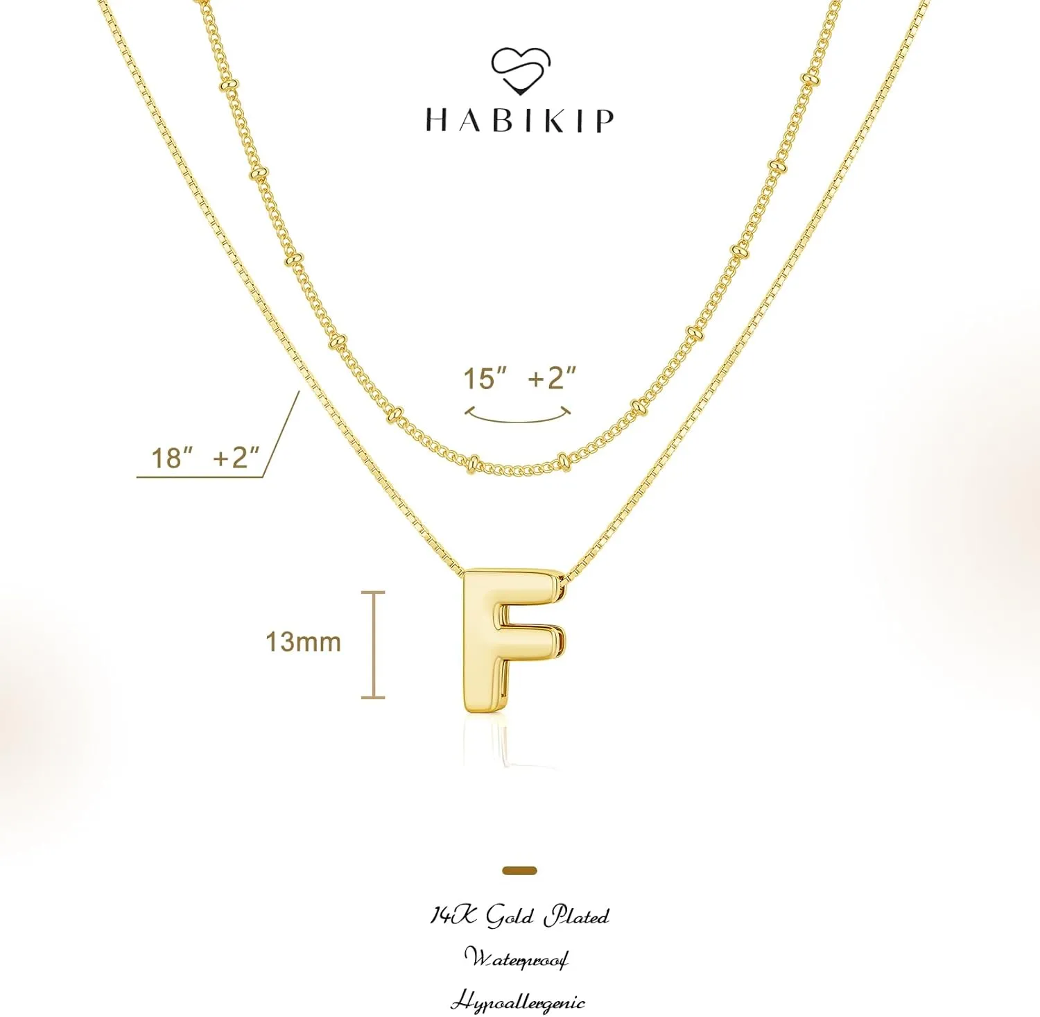 Initial Necklaces for Women, Layered 14K Gold Plated Bubble Letter A-Z Necklace Pendant Choker Necklaces for Women Trendy Monogram Name Necklace Personalized Jewelry for Women