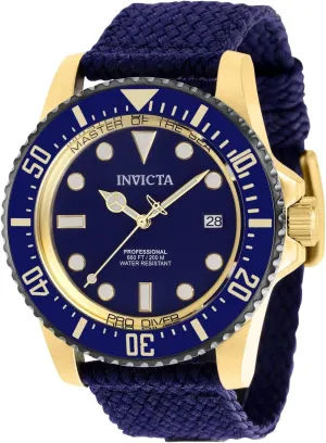 Invicta Men's Clock 38239 Analog (44MM, Navy Blue)