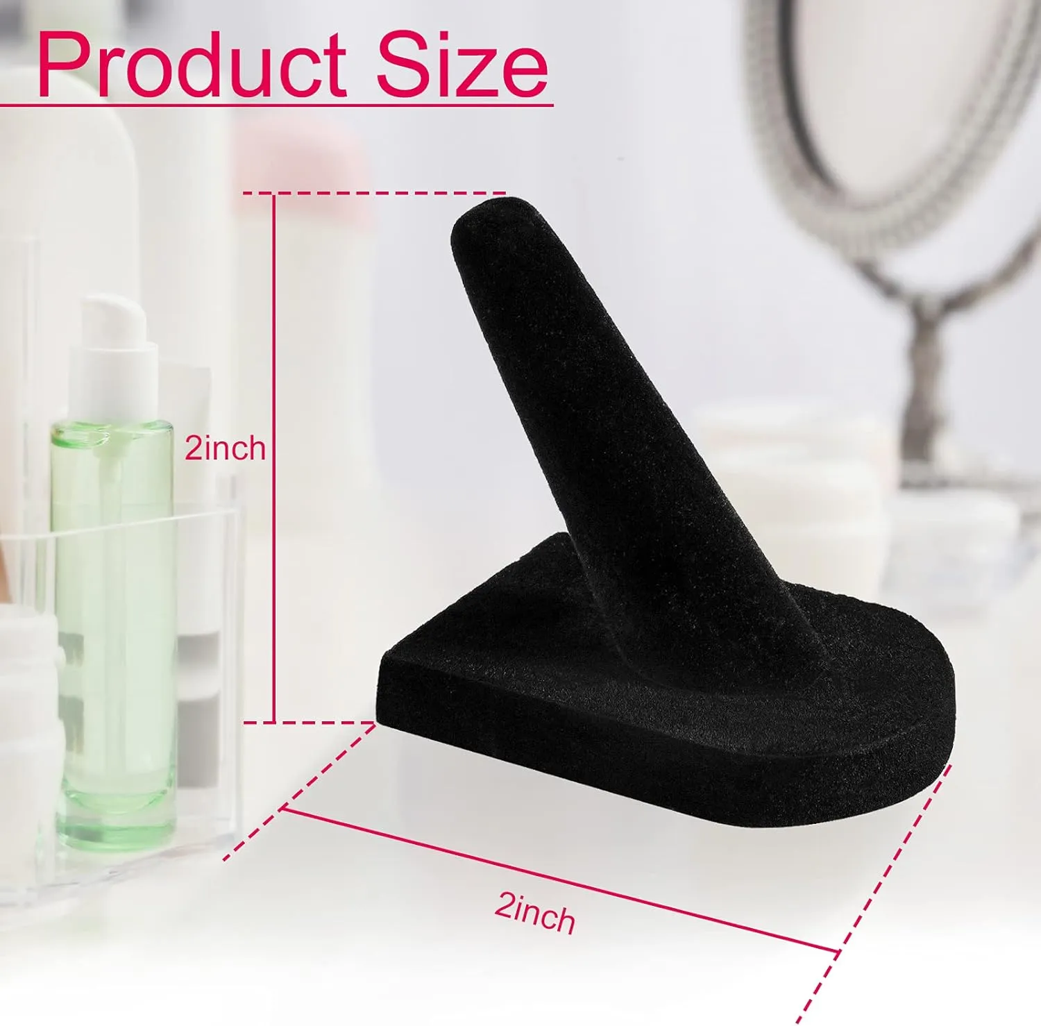 Jetec Finger Ring Display Black Velvet Ring Storage Holder Black Velvet Drawer Jewelry Display Stands for Shows(12 Pieces)