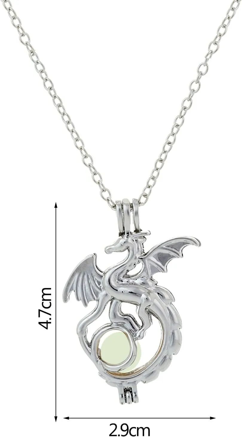 Jewelry for Women Luminous Dragon Necklace Halloween Fluorescent Stone Necklace Glow in The Dark Accessories
