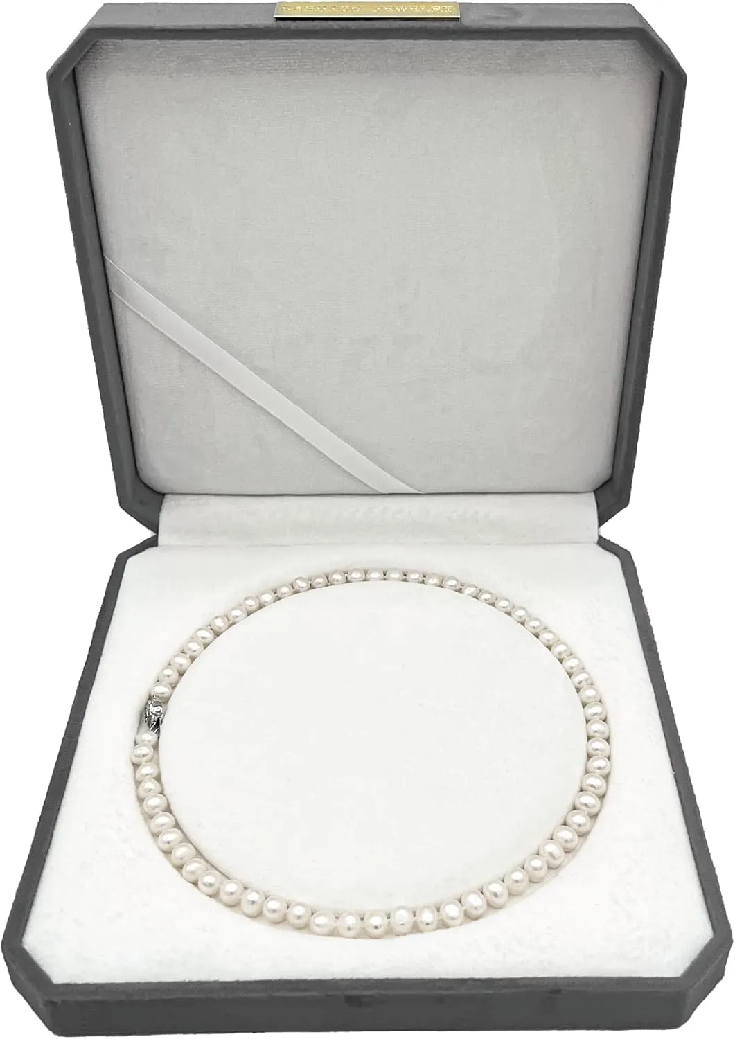 Jewelry Velvet Box Pearl Necklace Boxes for Jewelry Gift Boxes Display Case Wedding Jewelry Organizer Storage Holder Boxes (grey)