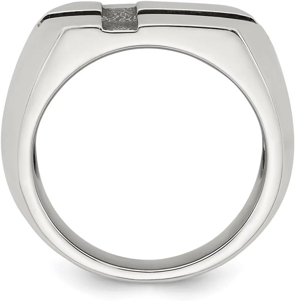 JewelryWeb 4.05 To 13 (tapered) mm 925 Sterling Silver Artisan Oxidized Religious Faith Cross Mens Ring-Ring for Men