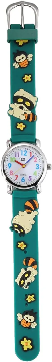 Jewtme Kids Time Teacher Watches 3D Cute Cartoon Silicone Children Toddler Butterfly Wrist Watches for Ages 3-10 Boys Girls Little Child