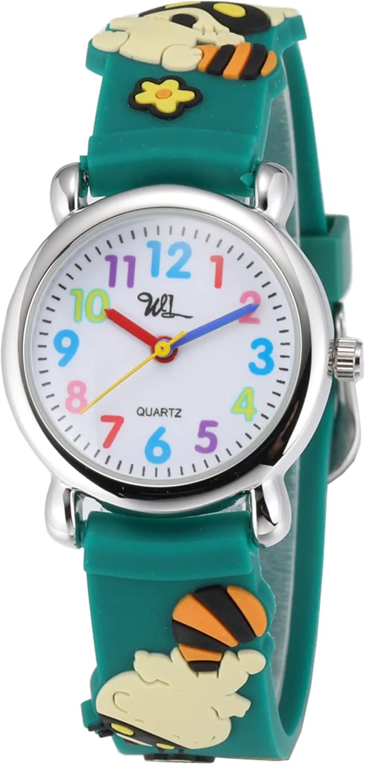 Jewtme Kids Time Teacher Watches 3D Cute Cartoon Silicone Children Toddler Butterfly Wrist Watches for Ages 3-10 Boys Girls Little Child