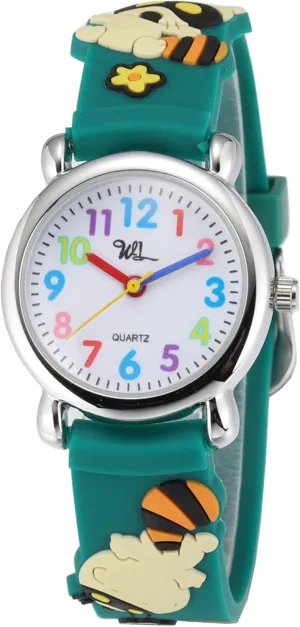 Jewtme Kids Time Teacher Watches 3D Cute Cartoon Silicone Children Toddler Butterfly Wrist Watches for Ages 3-10 Boys Girls Little Child