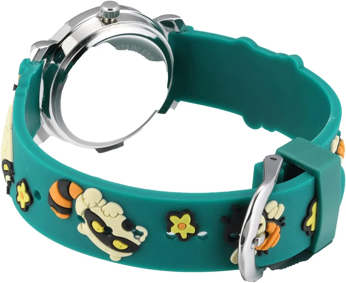Jewtme Kids Time Teacher Watches 3D Cute Cartoon Silicone Children Toddler Butterfly Wrist Watches for Ages 3-10 Boys Girls Little Child