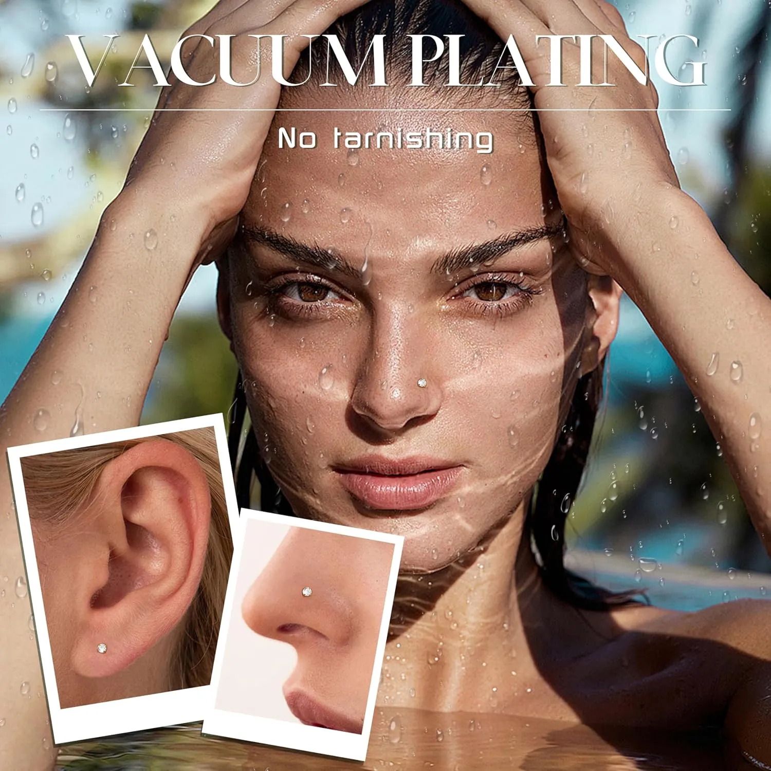Jstyle Hypoallergenic Nose Rings 18G 20G Surgical Stainless Steel Nose Rings Studs Cubic Zirconia Nose Ring Labret Nose Piercing Jewelry for Women Men 1.5mm 2mm 2.5mm 3mm