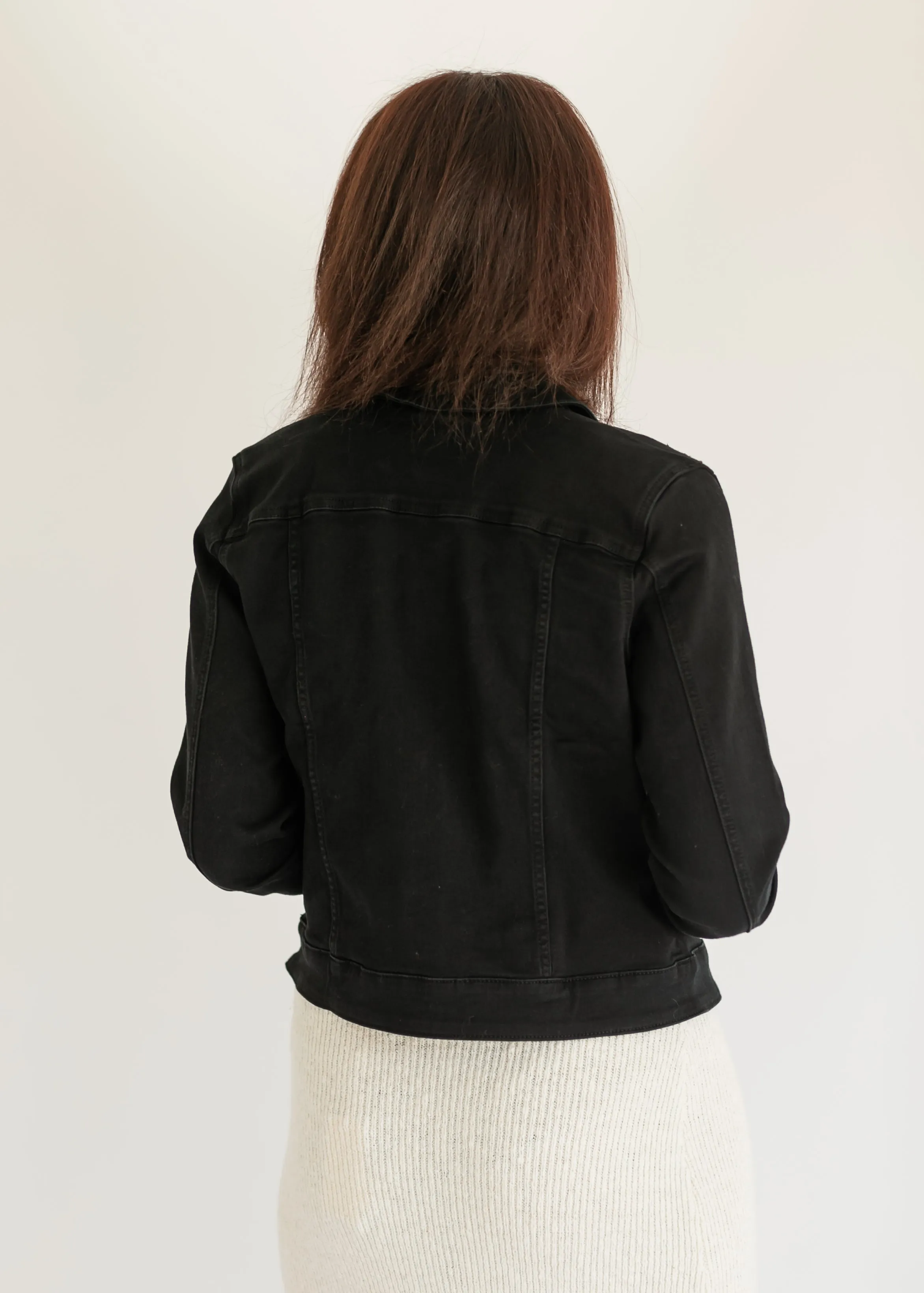 Julia Crop Black Denim Jacket - FINAL SALE