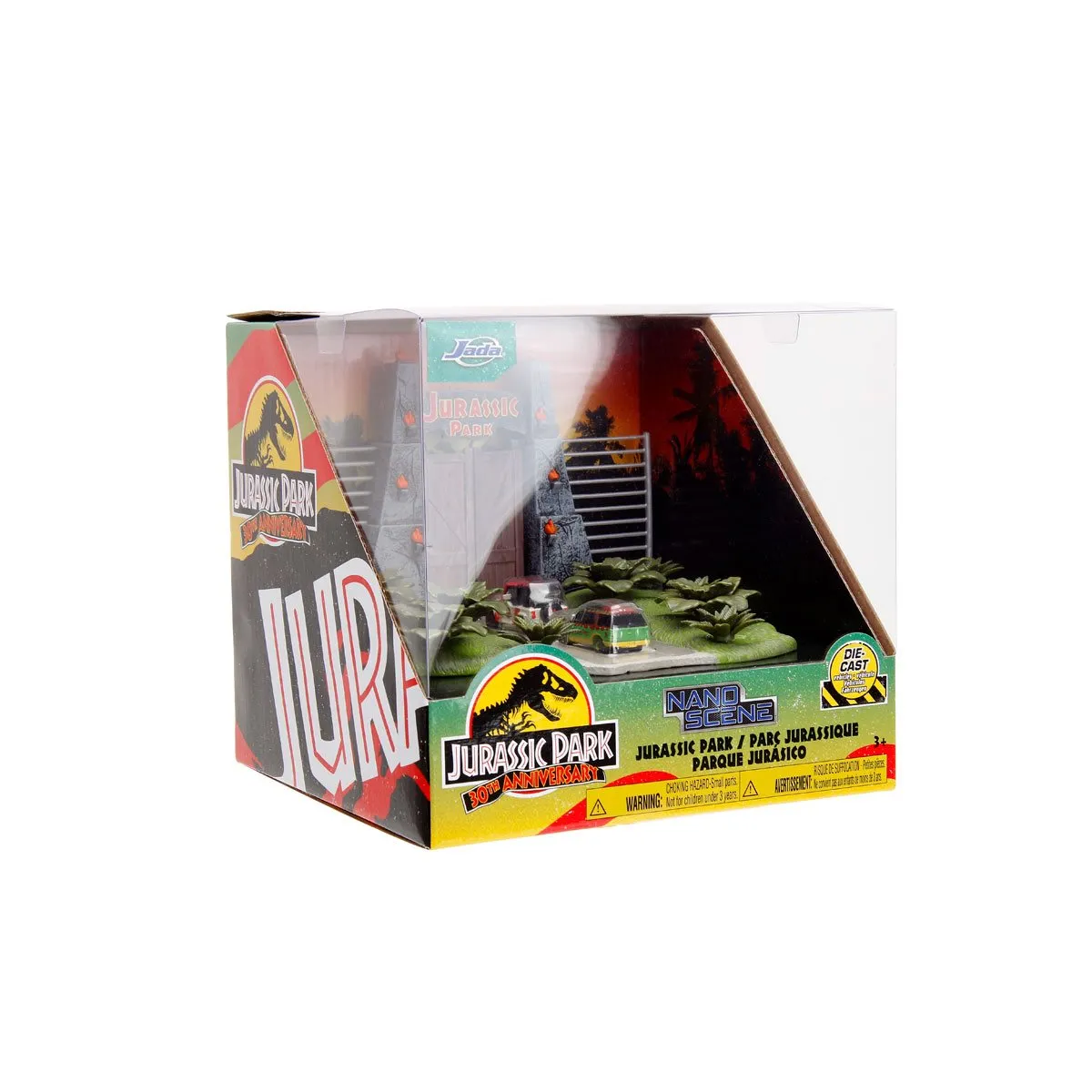 Jurassic Park Gate and Nano Hollywood Rides Vehicle Diorama - Jada