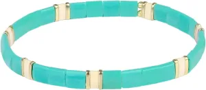 KELITCH Stretch Bracelets Green Color Tila Beads Wrap Friendship Bracelets Charm Bangle for Women (01D)
