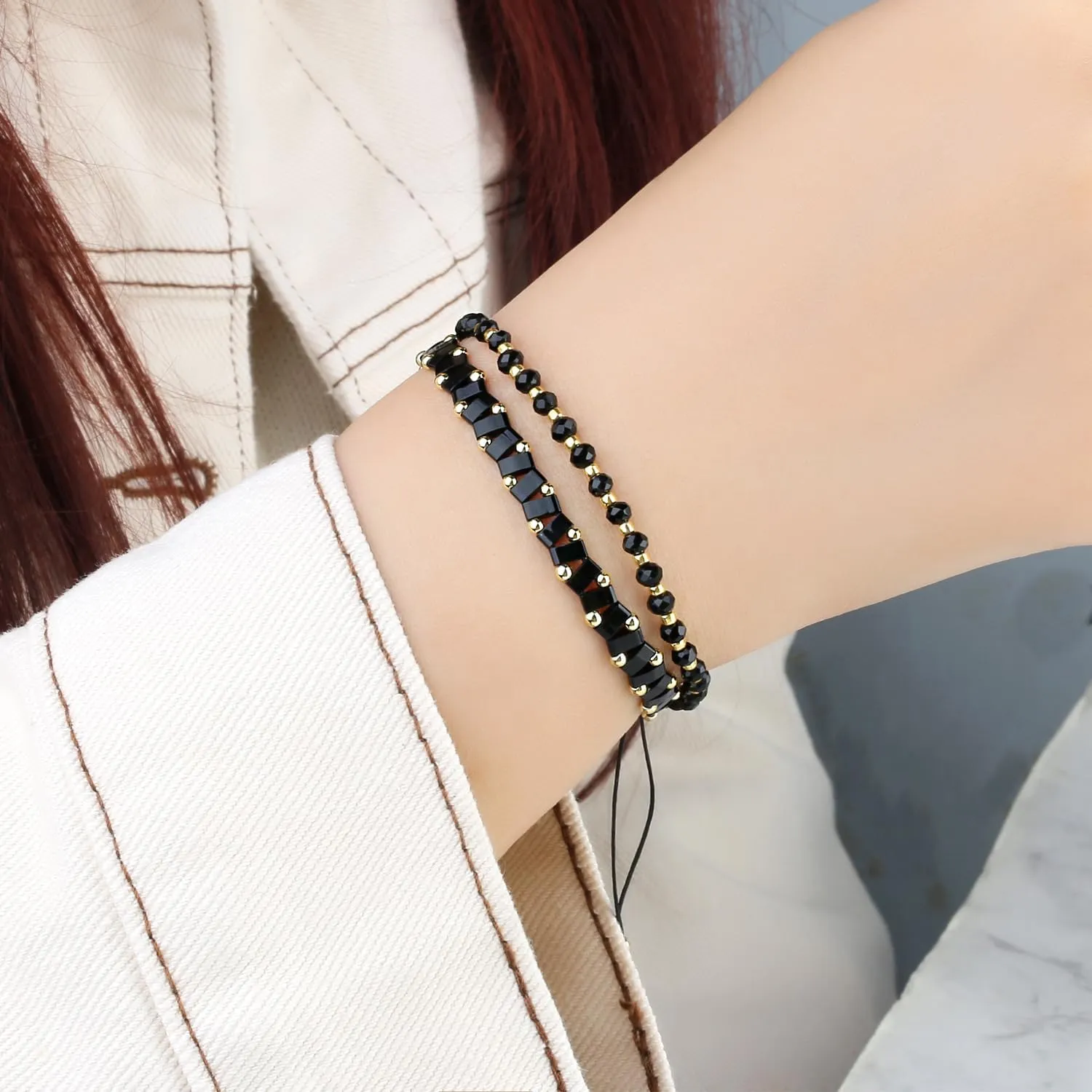 KELITCH Women Strand Bracelets Boho MIYUKI Beads Friendship Bracelets Summer Beach Rainbow Bracelets
