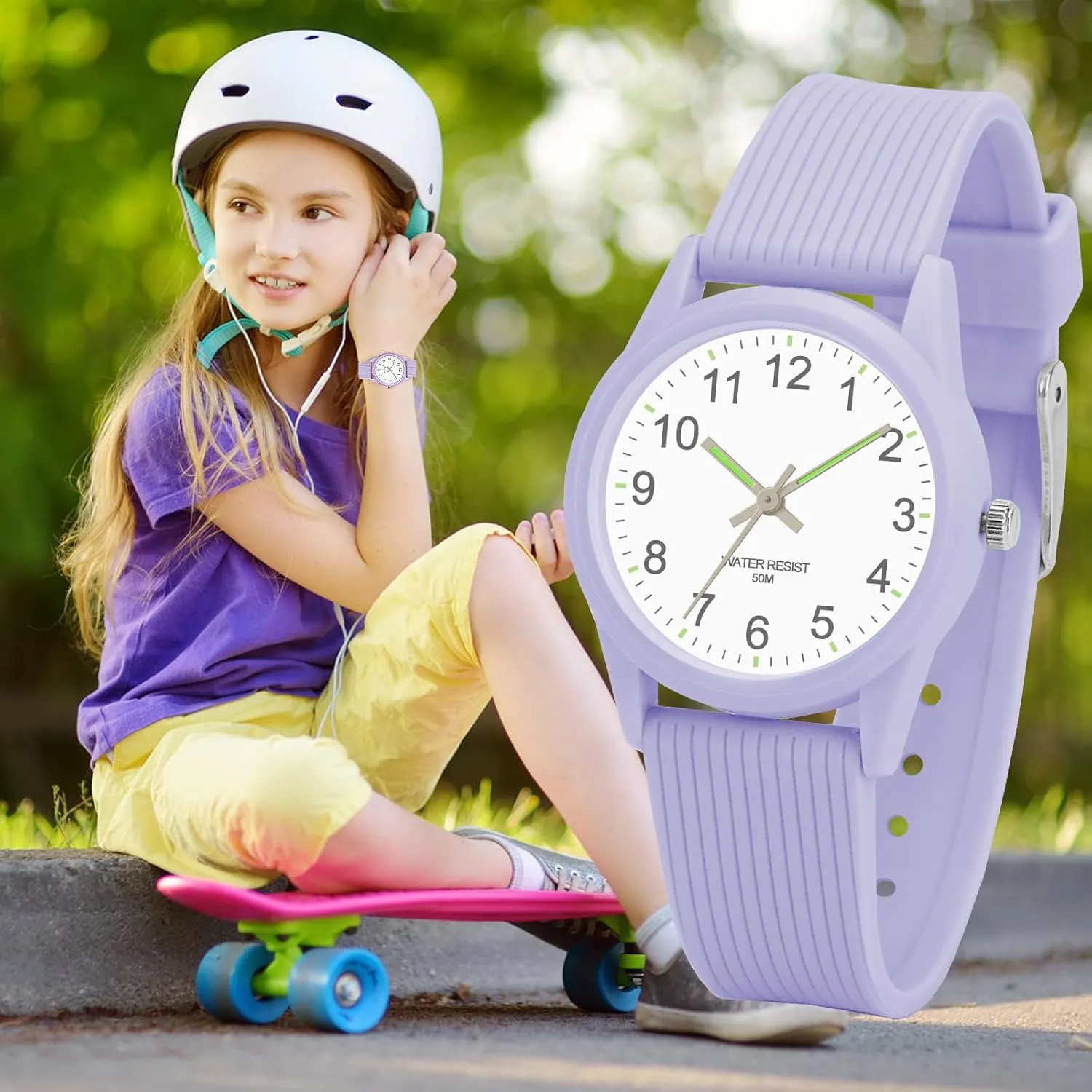 Kids Analog Watches for Girls Boys Watches with Soft Band Learning Time 50M Waterproof Children Watch Easy to Read for Ages 4-12 Kids Gift