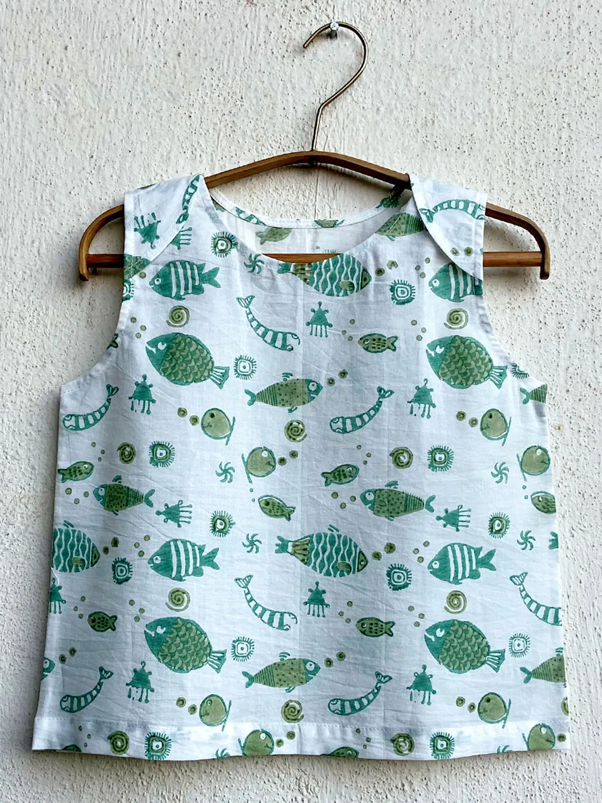 Kids Unisex Organic Koi Jhabla  Bag - Patang And Mint Koi