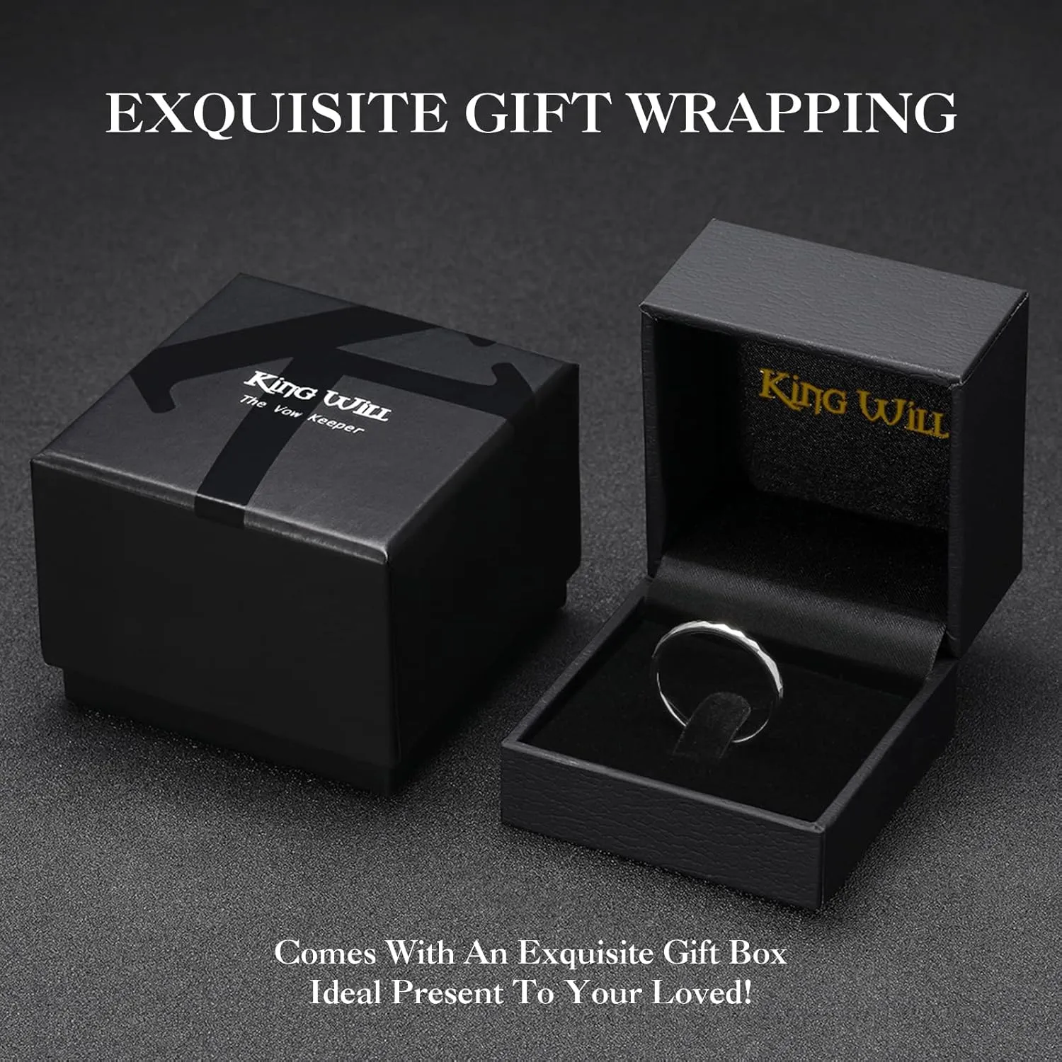 King Will Tungsten Carbide Wedding Ring for Men Women Promise Ring for Couple 2mm/4mm/6mm Black/Silver/Gold/Rose Gold Multi-faceted Shining Luster High Polished Wedding Band Comfort Fit