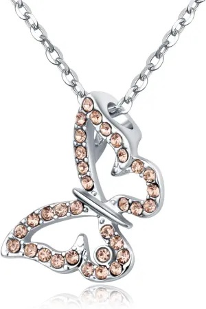 KRUCKEL Rose Gold Butterfly Necklace with Austrian Crystals | Hypoallergenic Jewelry for Women | Anniversaries, Birthdays