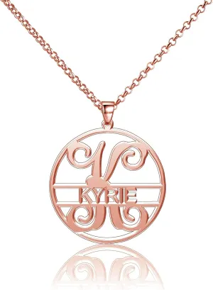 Kyrie Necklace Silver 925 Pendants Personalized Monogrammed Name Plates